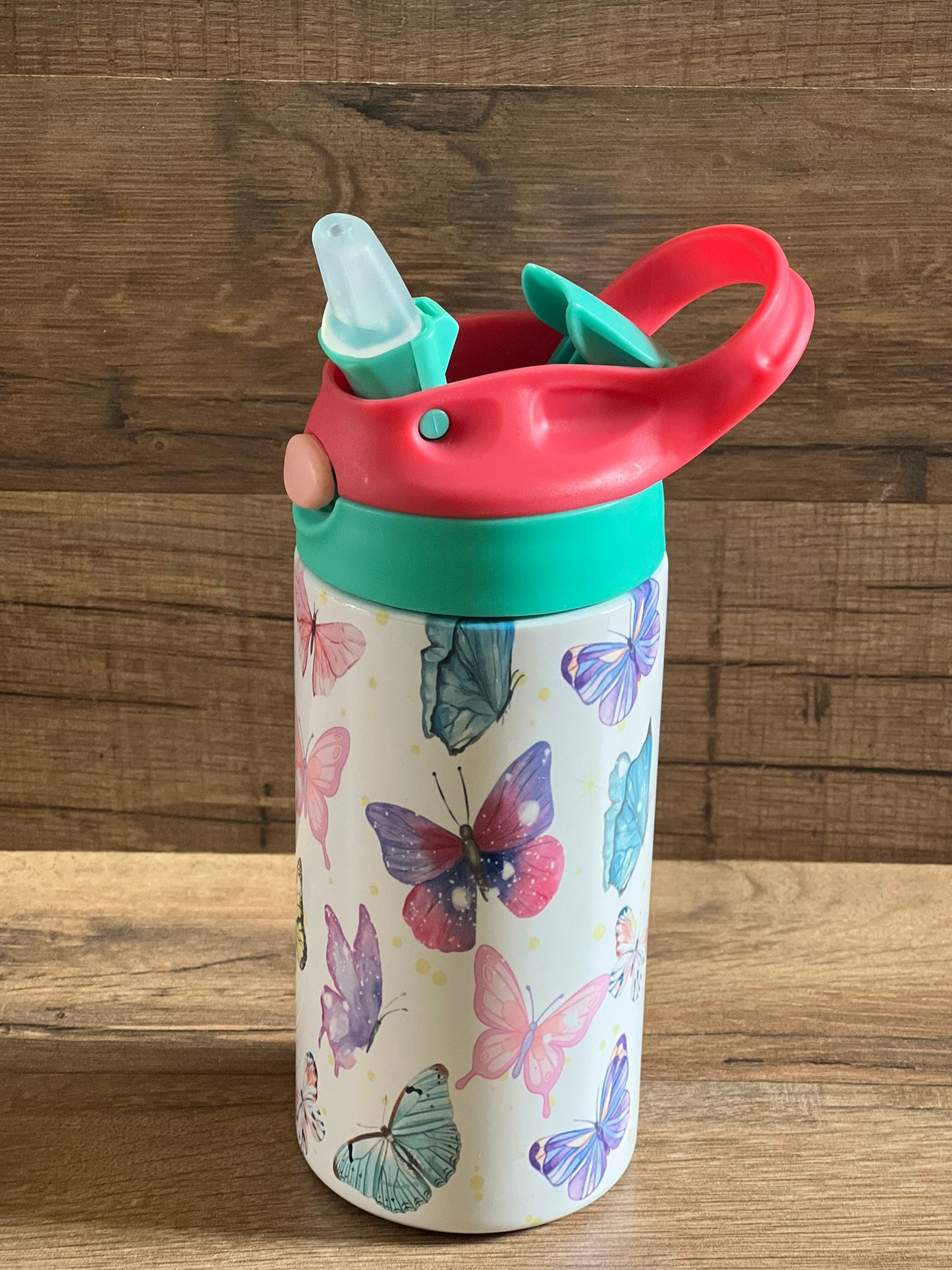 Kids Tumblers Sippy Cups - Flip Top - 12 oz - Butterflies - Sea Turtles - Safari and more