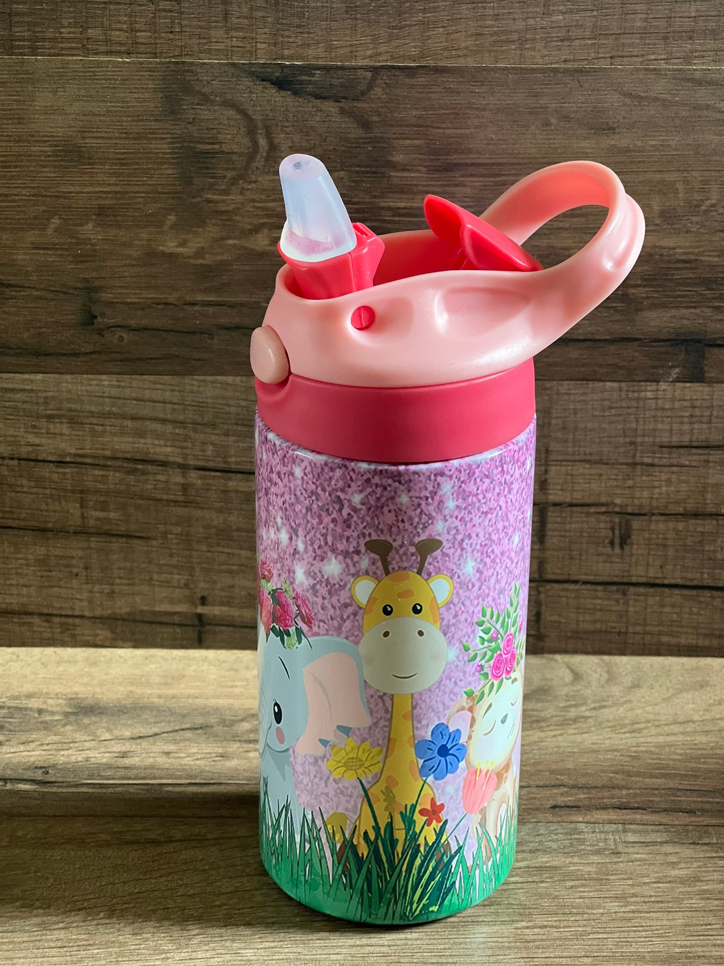 Kids Tumblers Sippy Cups - Flip Top - 12 oz - Butterflies - Sea Turtles - Safari and more