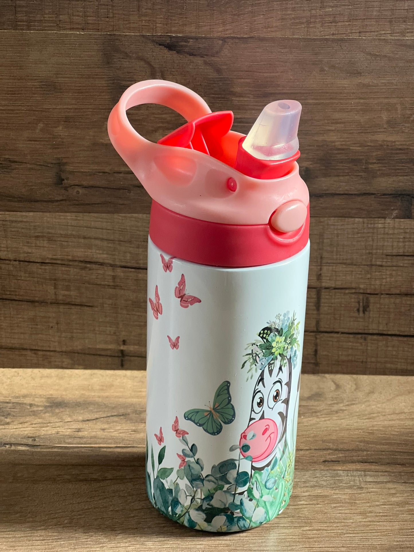 Kids Tumblers Sippy Cups - Flip Top - 12 oz - Butterflies - Sea Turtles - Safari and more