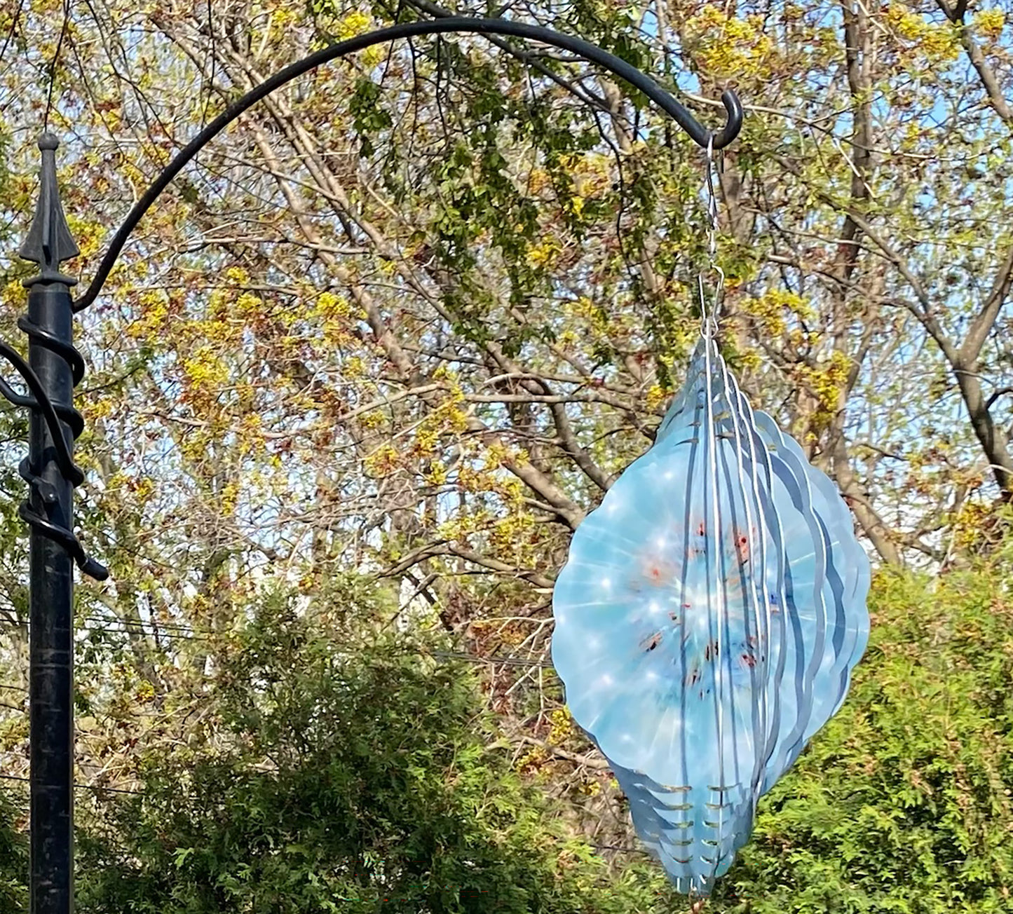 Wind Spinners - 10 Inch - Double Sided Image - Glass Jeweled Trail Included - Loons - Sunflowers - Butterflies - American Flag and more